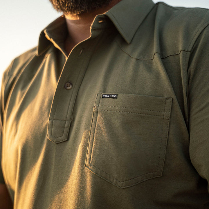 Poncho Men’s “The Jalapeño Cream Cheese” Regular Pima Cotton Polo - Moss Green