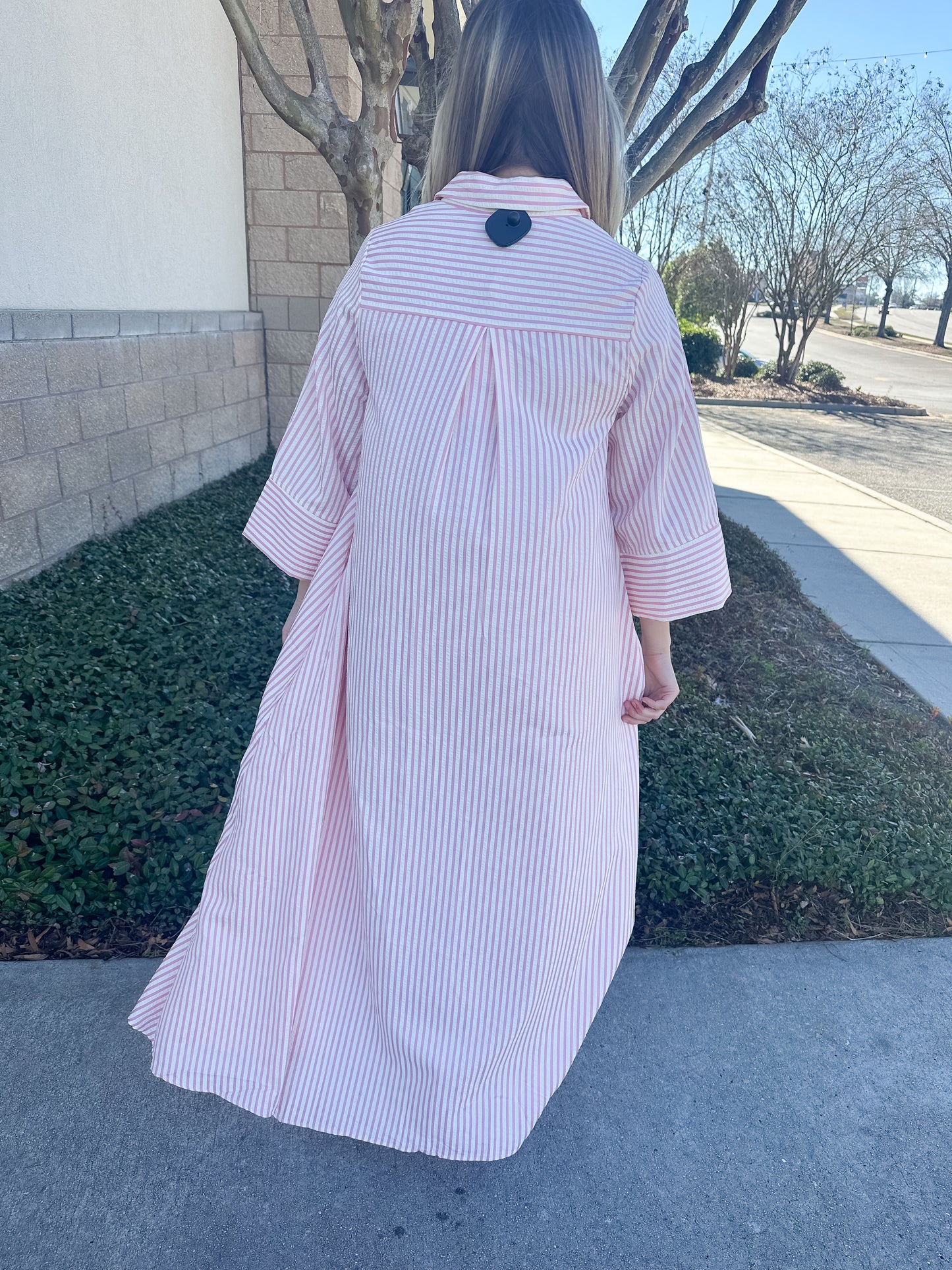 Savannah Stripes Maxi Dress - Pink