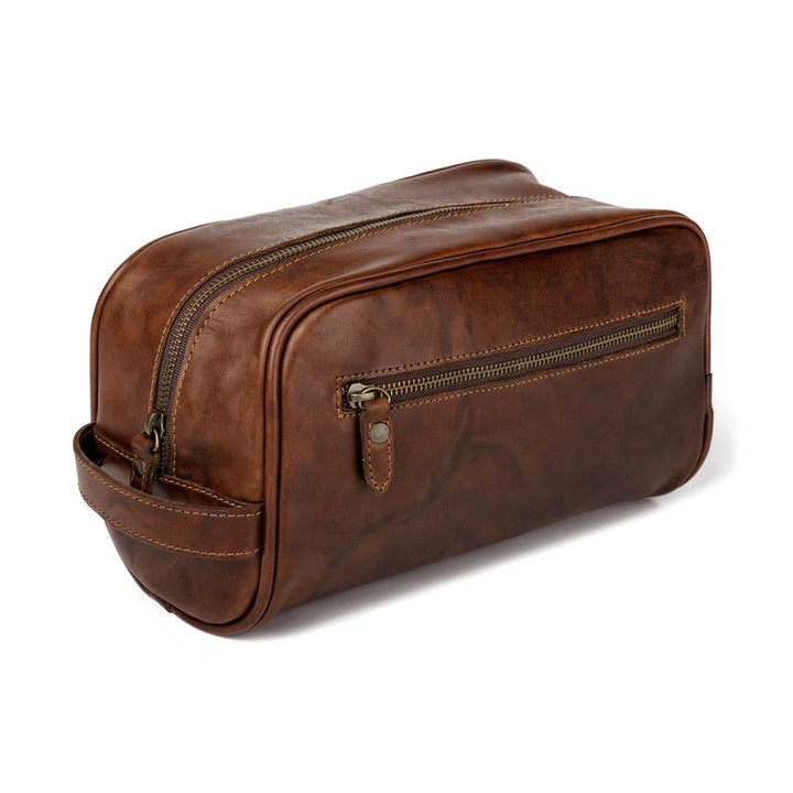 Mission Mercantile Benjamin Leather Toiletry Wash Bag - Hickory