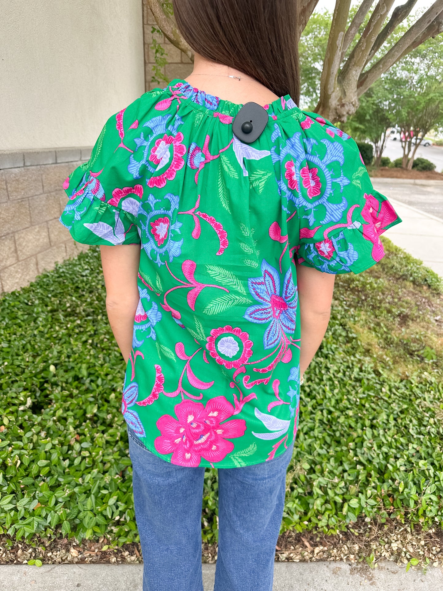 Cabina Floral Macy Ruffle Top