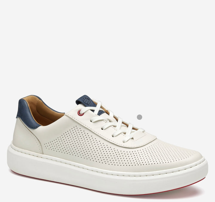 Johnson & Murphy Andres Perfed U-Throat Sneaker - White