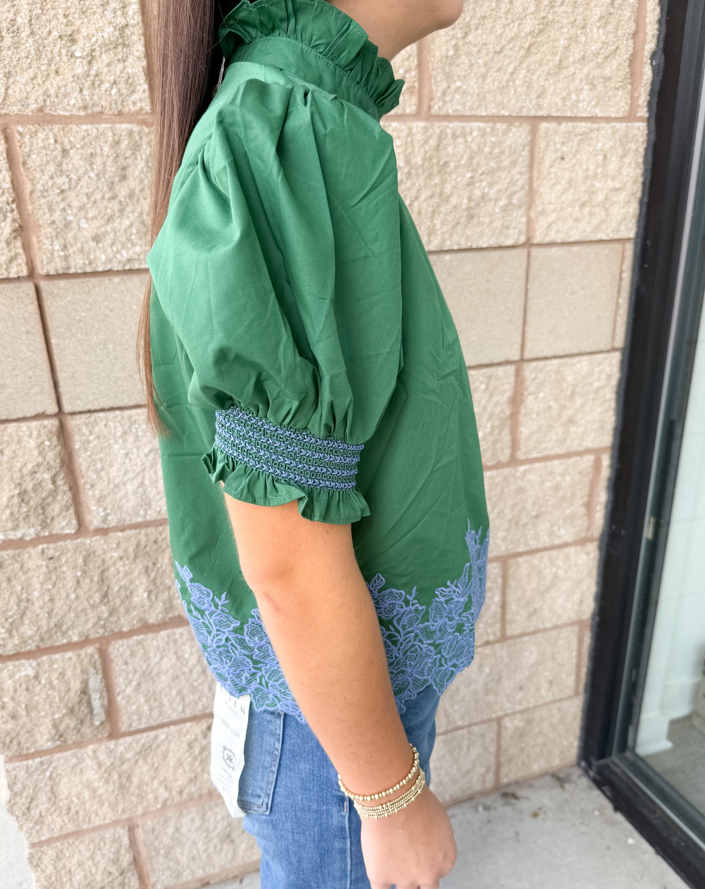 Graceful Gardens Embroidery Top