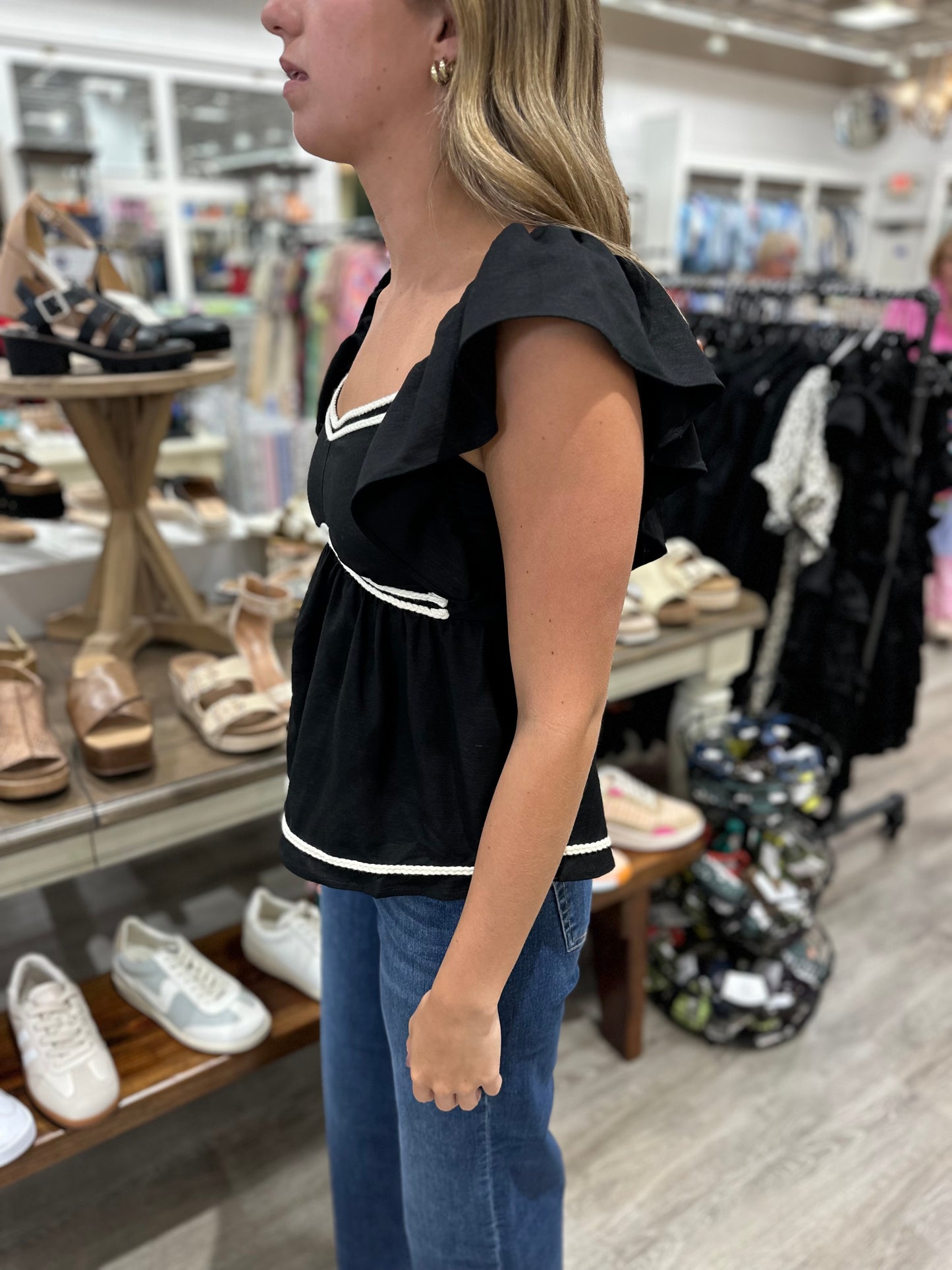 Eva Rope Ruffle Top