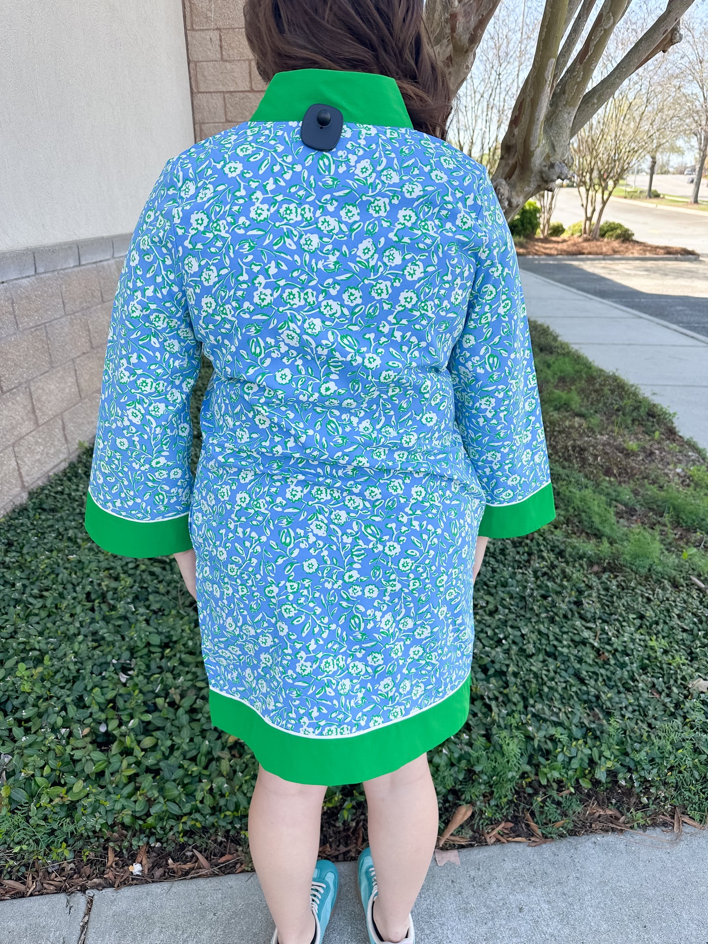 Brenda Dress - Meadow Line Blue