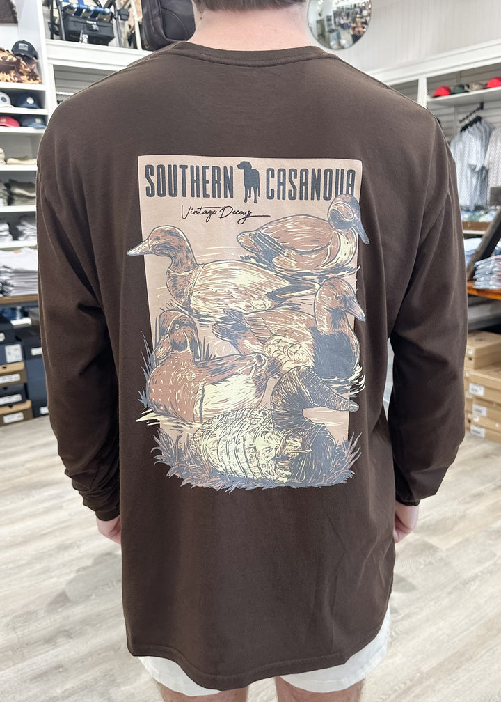 S. Casanova Vintage Decoys L/S T-Shirt - Dark Brown