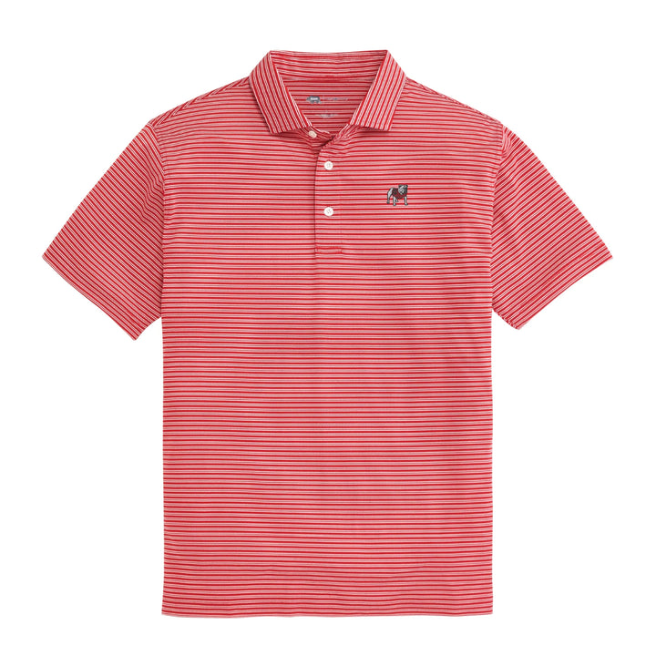 Onward Reserve UGA Pairing Stripe Standing Bulldog Performance Pique Polo - Red