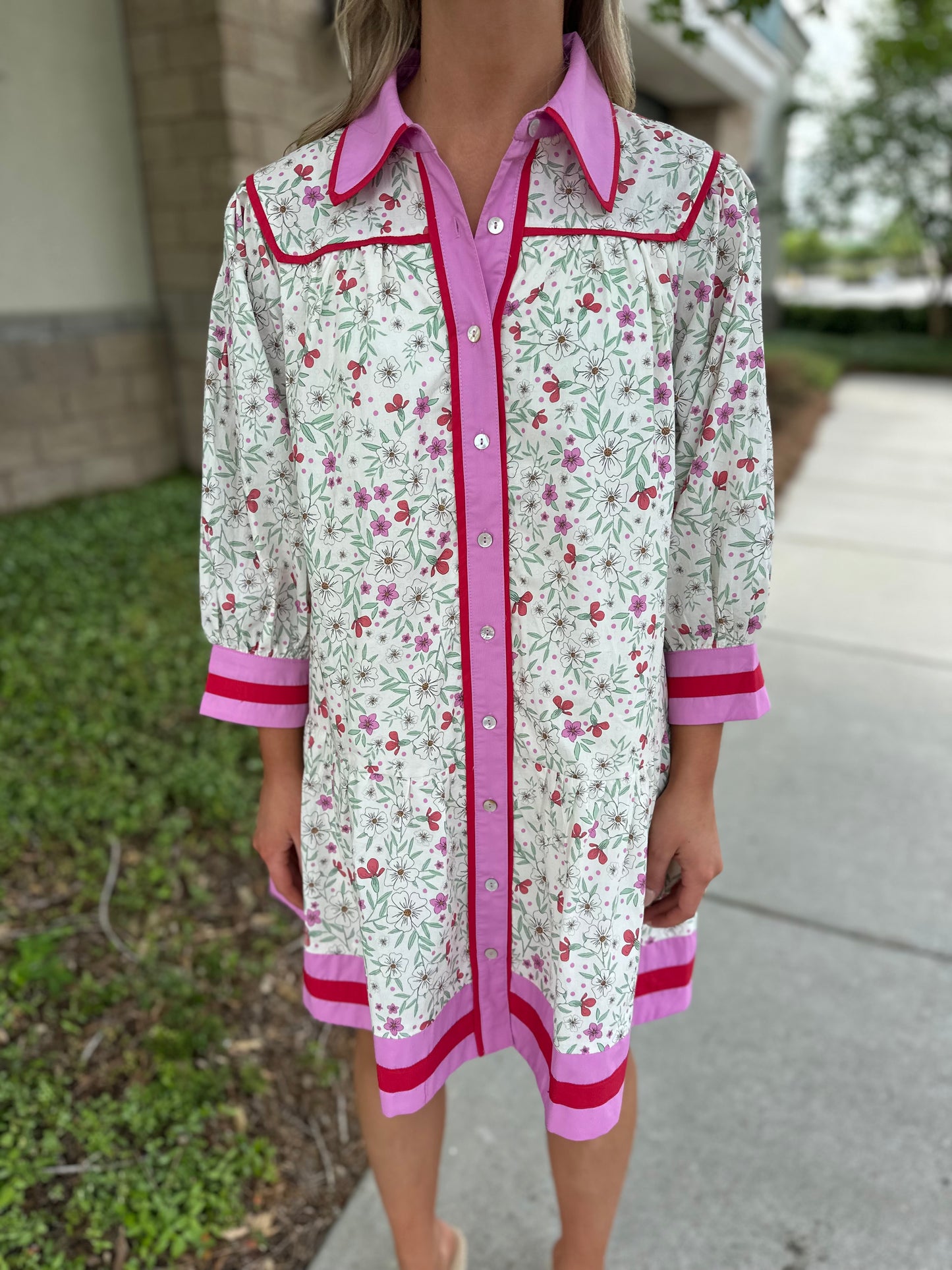 Madeline Floral Button Down Dress