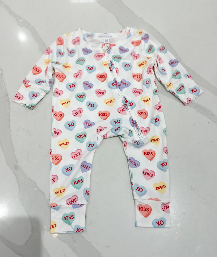 MS Baby PJ Onesie - Candy Hearts