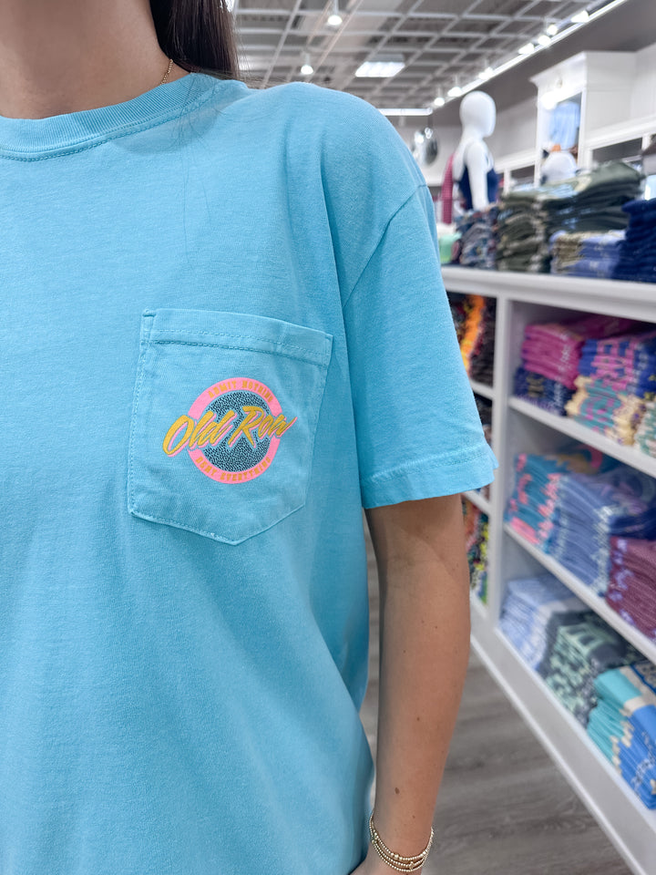 Old Row Circle Logo S/S Pocket T-Shirt - Lagoon