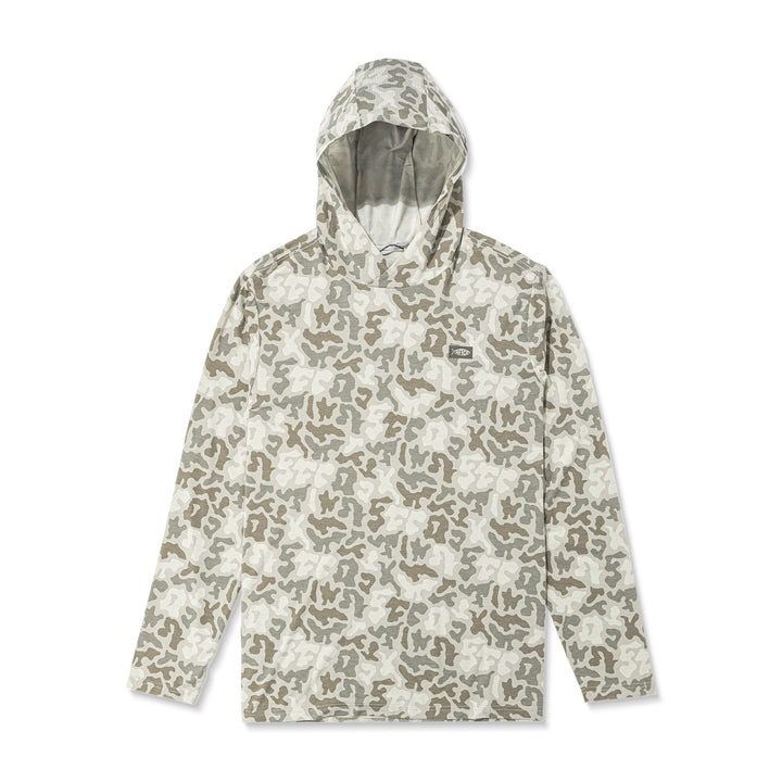 Aftco Men’s Ocean Bound Printed Hoodie - Sand Grouper Camo