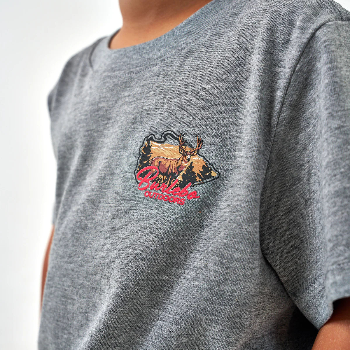 Burlebo Youth Hill Country Buck S/S T-Shirt - Heather Black