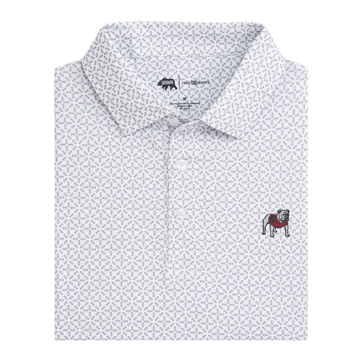 Onward Reserve UGA Standing Bulldog Gameday Printed Performance Polo - White