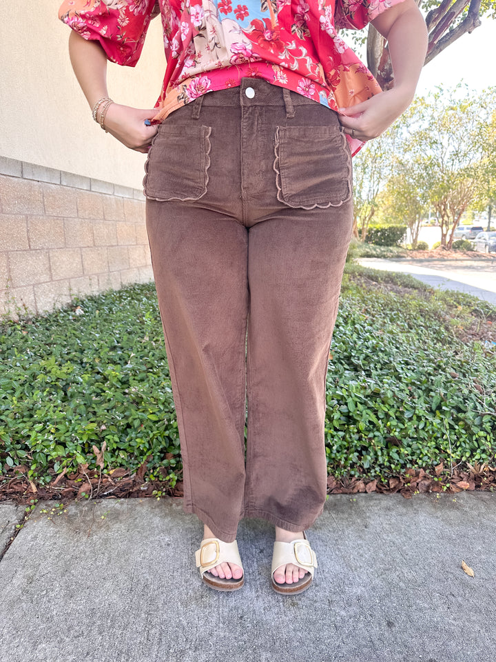 Abby Corduroy Pants - Brown