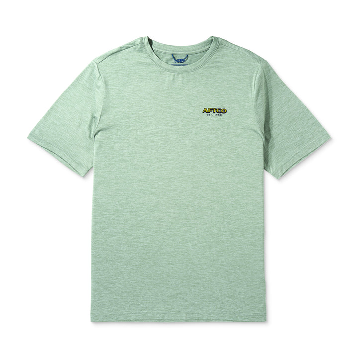 Aftco Men’s Greetings UVX S/S Tee - Bay Leaf Heather