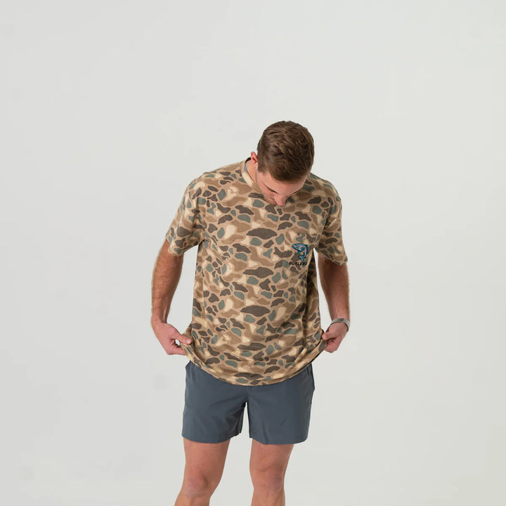 Burlebo Men’s Pintail Camo Jumping Trout Pocket S/S T-Shirt