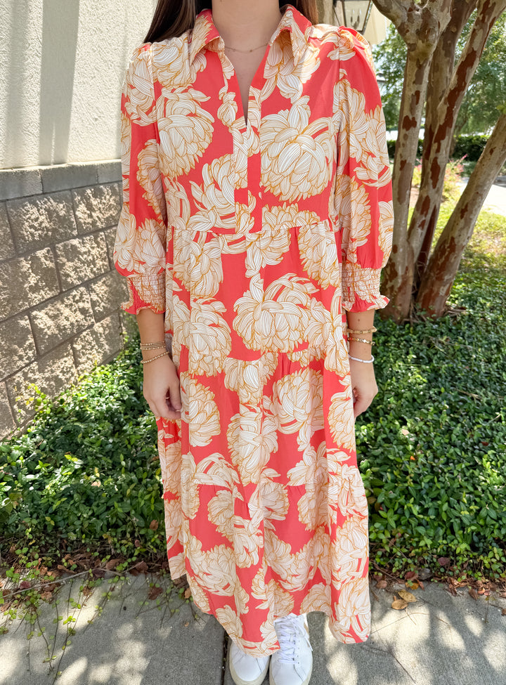 Eleanor Dress - Fall Floral Fire