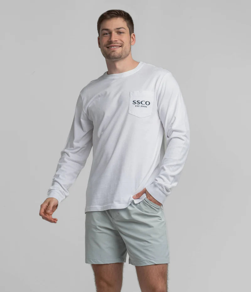 SSCO Men’s Buck Lite L/S Pocket T-Shirt - Bright White