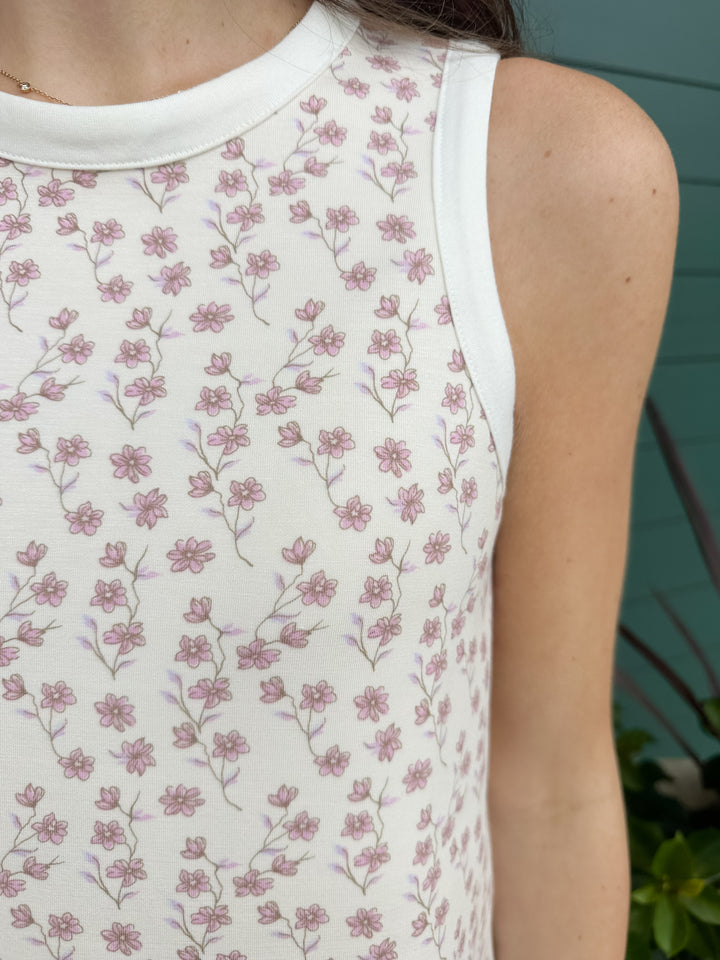 Susie Printed Tank Top - Blush Flower
