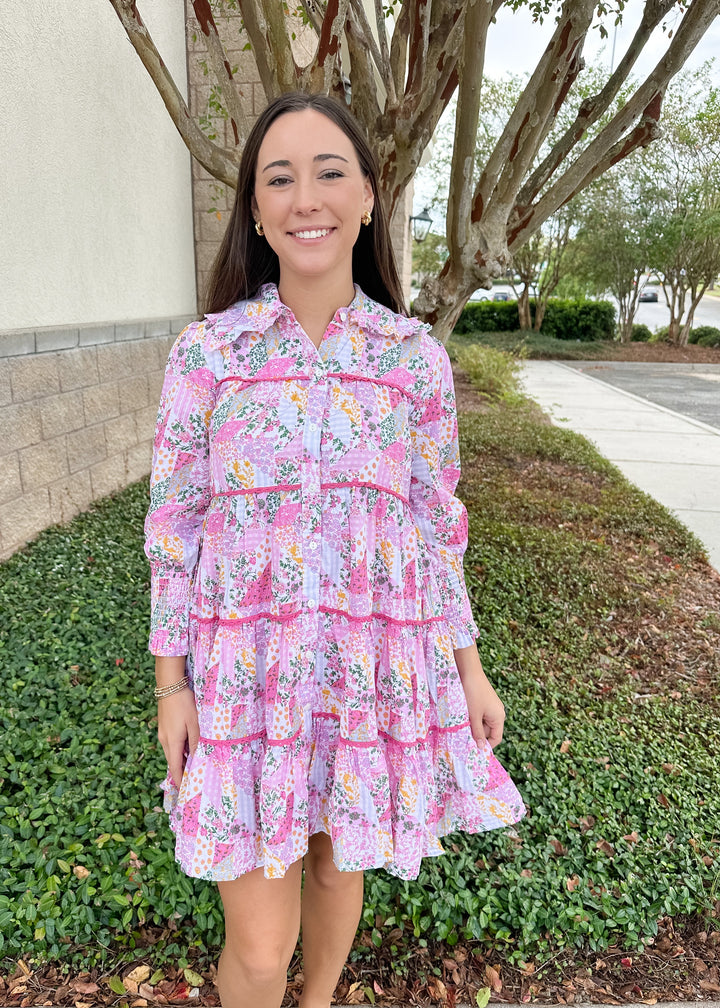 Allison Dress - Pink Quilt