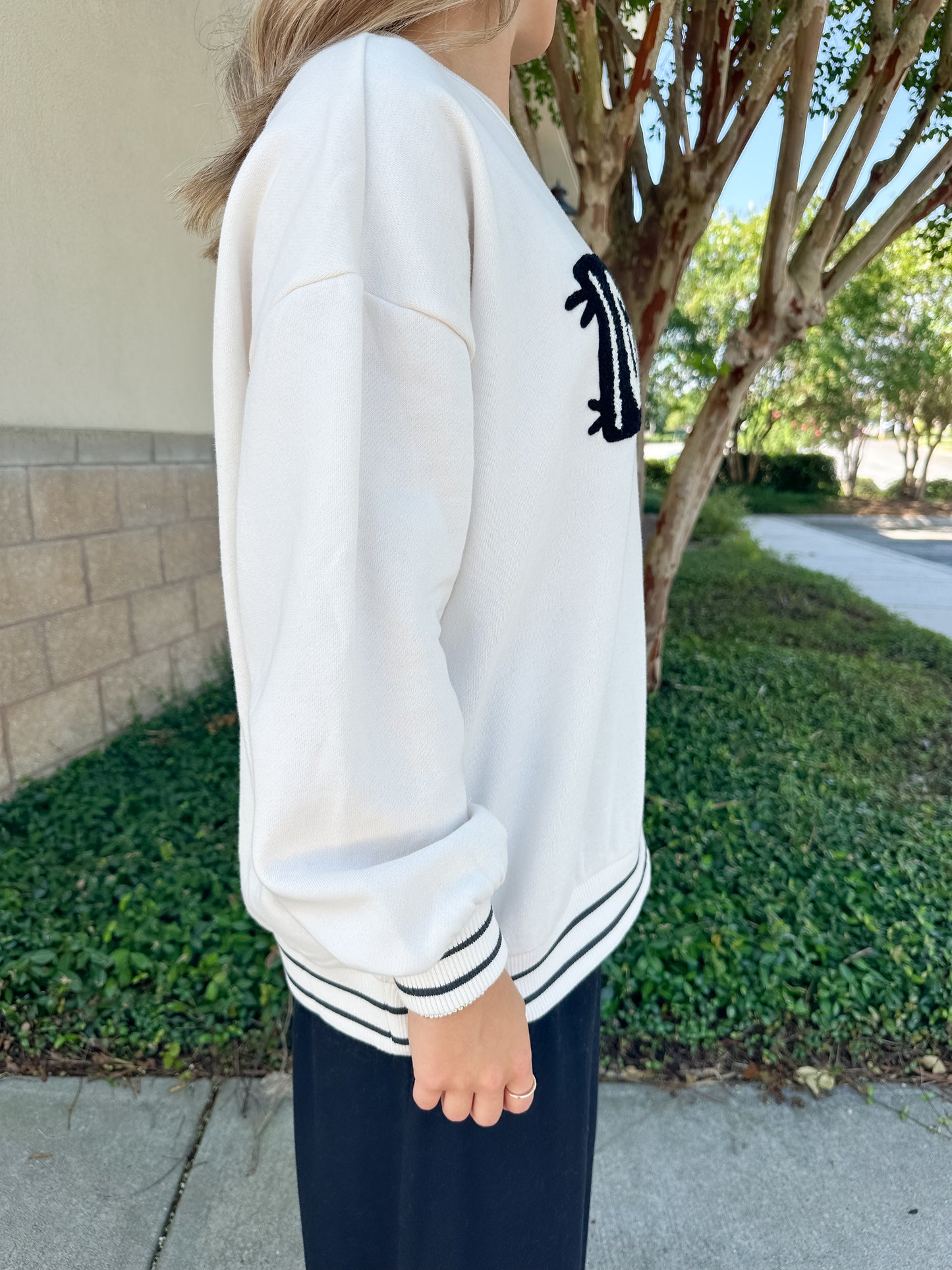Oversized Let's Go Gameday Sweatshirt - Vanilla Ice