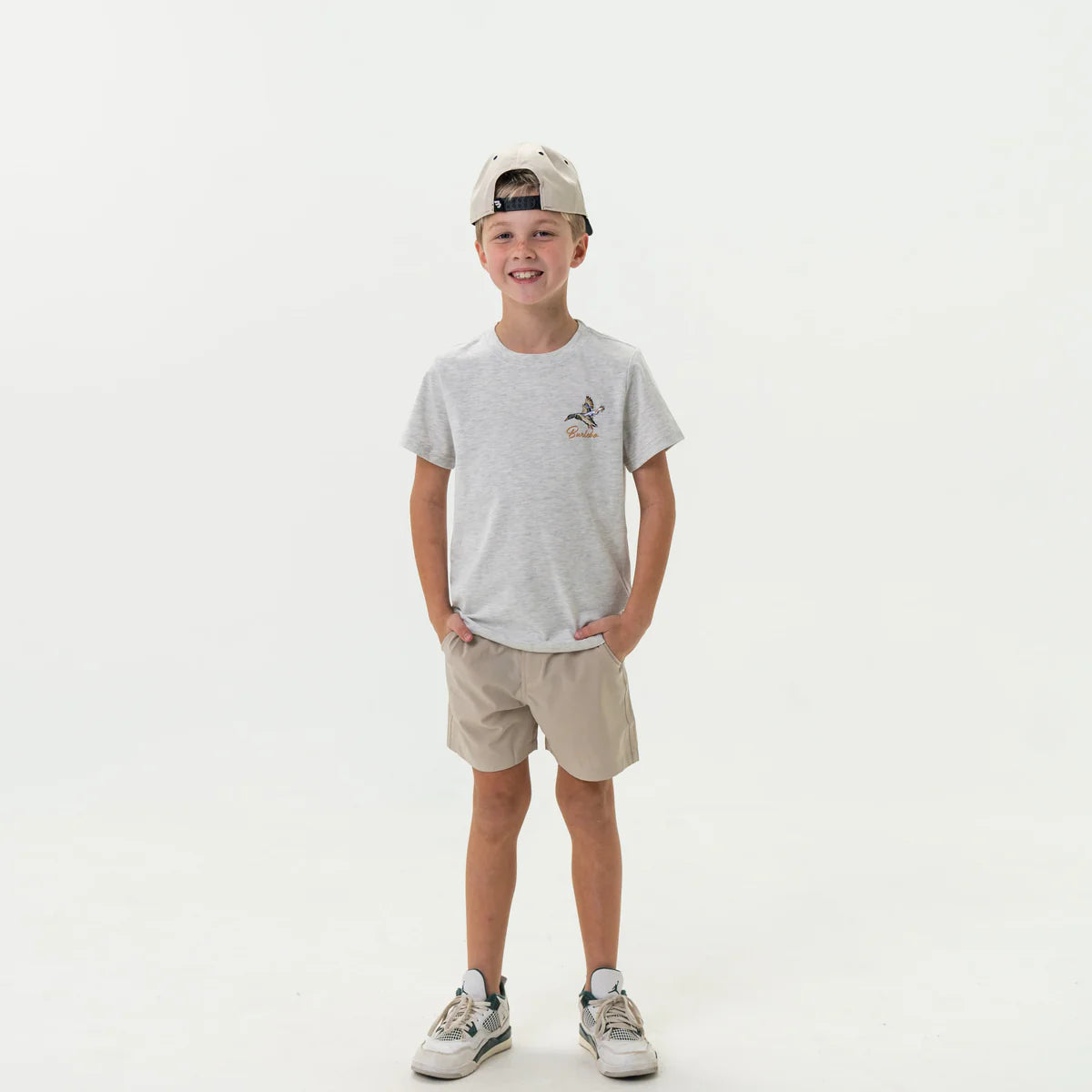 Burlebo Youth Pintail Triangle Duck S/S T-Shirt - Heather Ash Grey