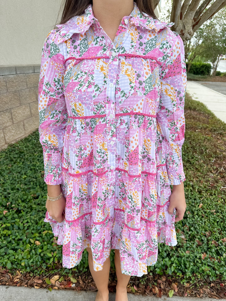 Allison Dress - Pink Quilt