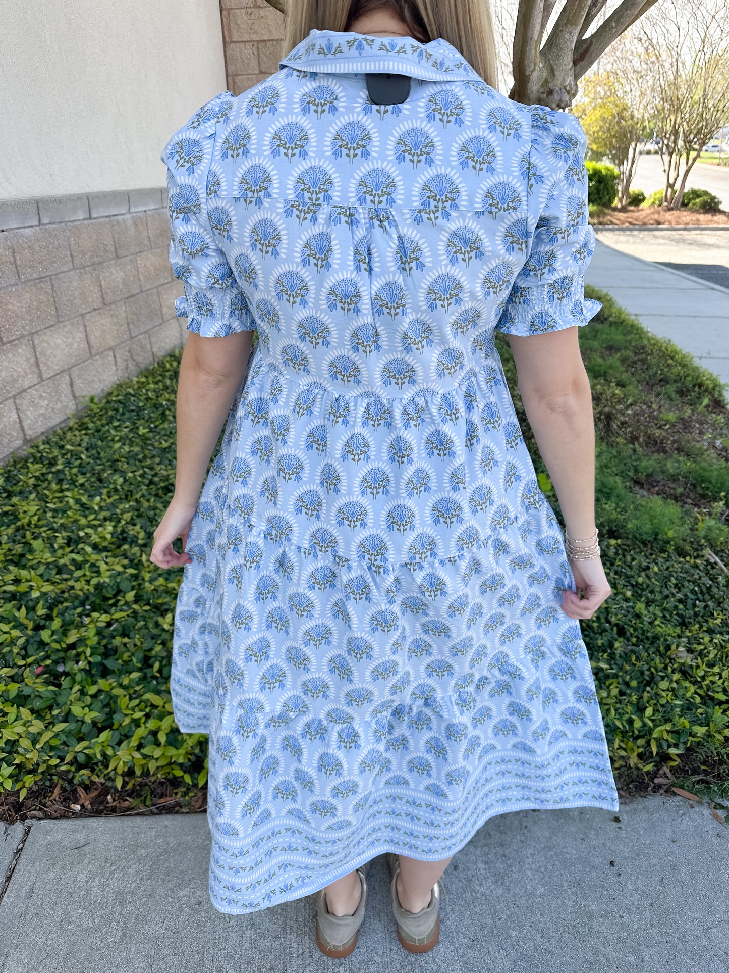Molly Dress - Sunshower Flora Blue