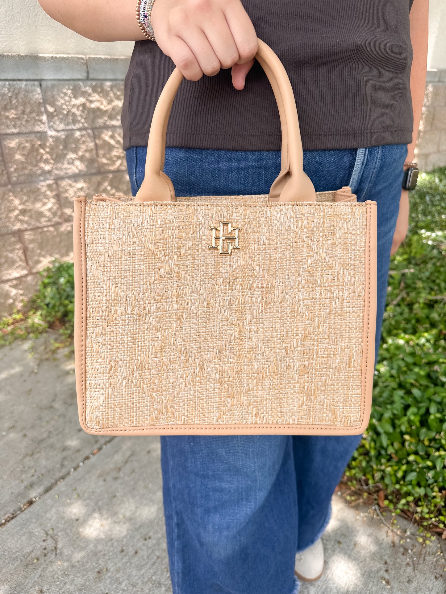 Ricky Mini Tote- Natural Lattice