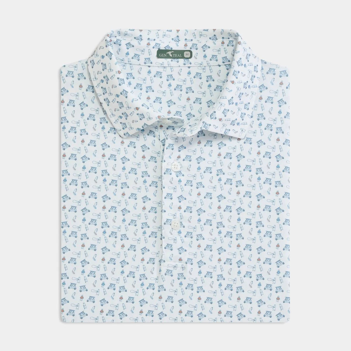 Genteal F25 Youth Stream to Green Printed Polo - Intense Indigo