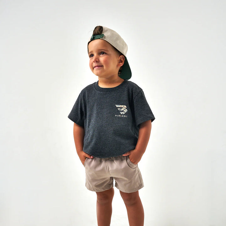 Burlebo Youth Flying B Deer Camo Logo S/S T-Shirt - Heather Black