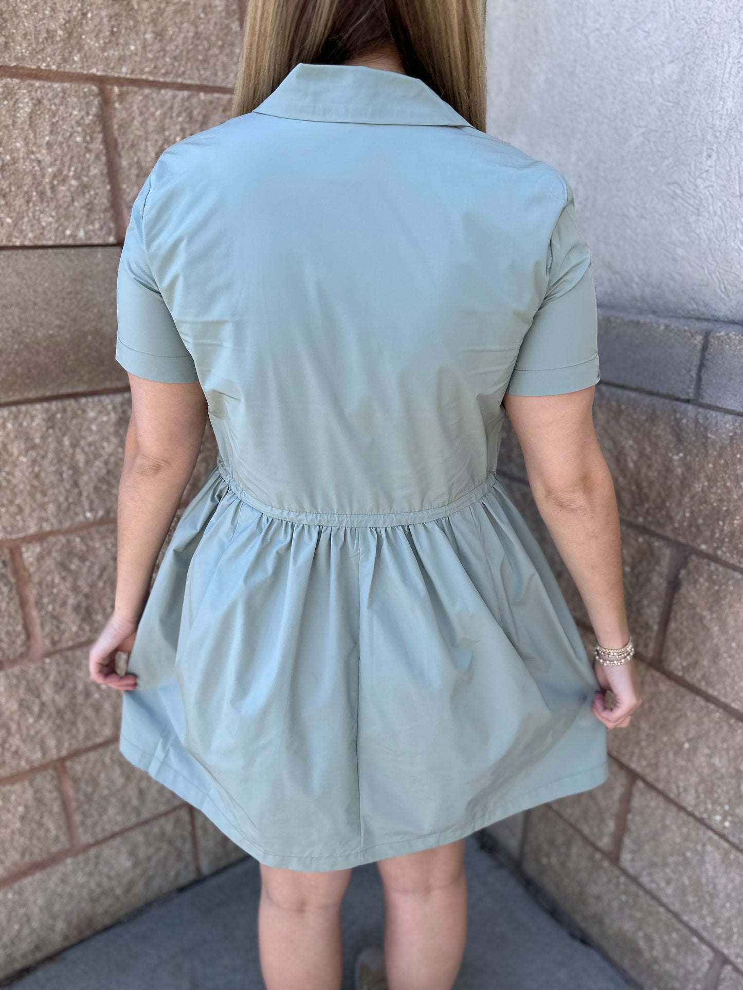 Debby Solid Pocket Cinch Waist Dress