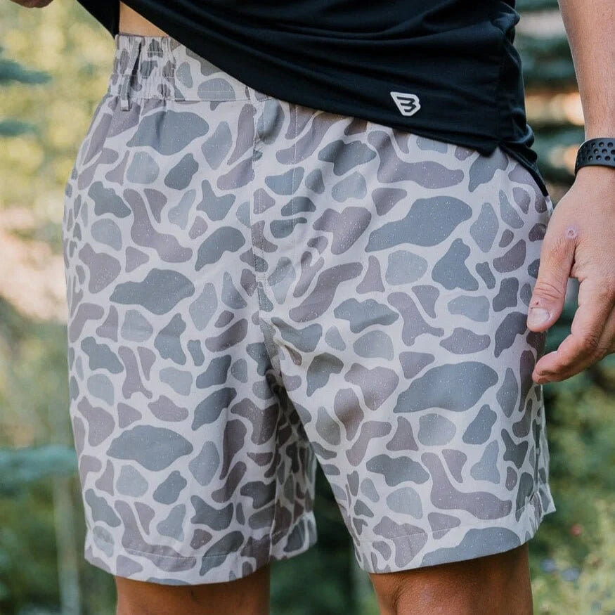 Burlebo Men’s 5.5 Everyday Short - Classic Deer Camo - Grey Pocket