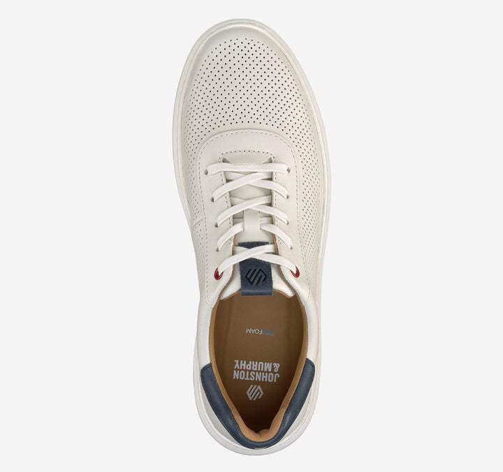 Johnson & Murphy Andres Perfed U-Throat Sneaker - White