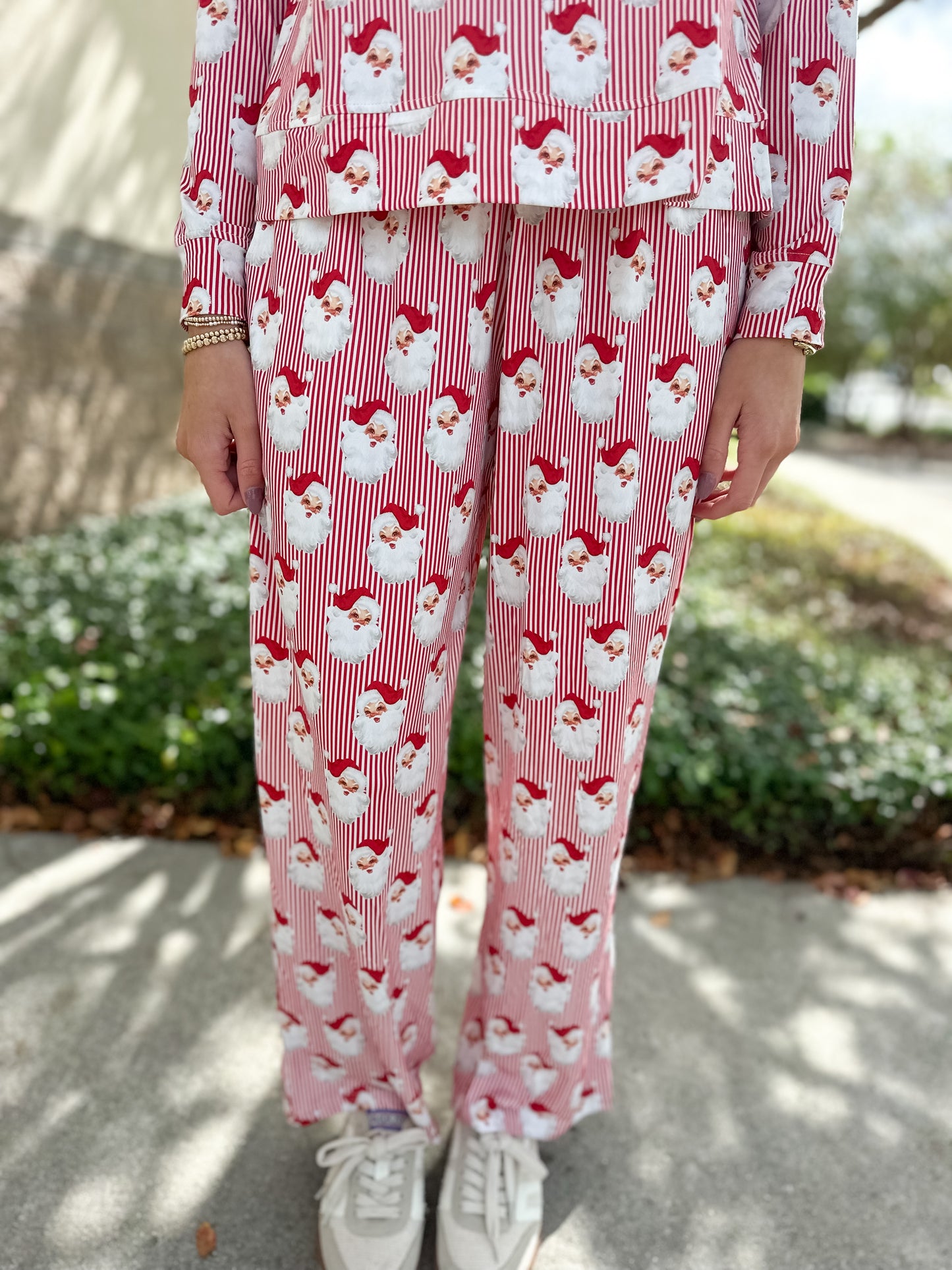 MS Annie PJ Pant Set - Santa Baby Red