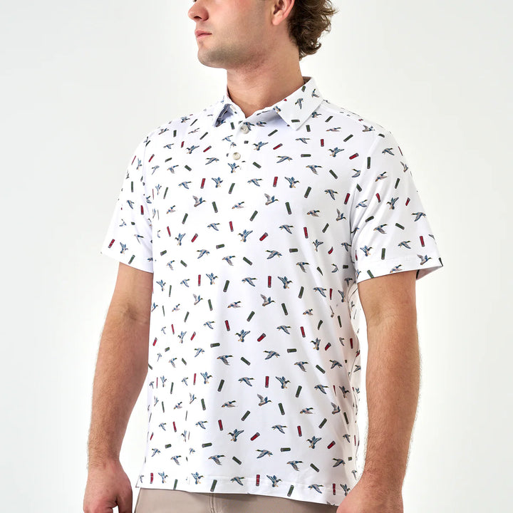 Burlebo Men’s Performance Polo - Ducks And Shells