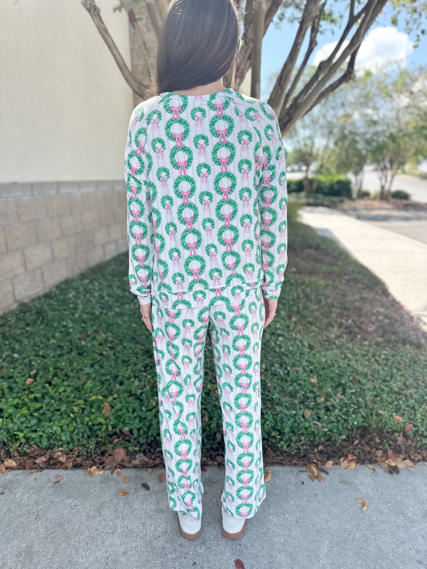MS Annie PJ Pant Set - Rosy Wreaths