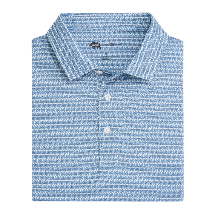 Onward Reserve On the Half Shell Printed Performance Polo - Ensign Blue