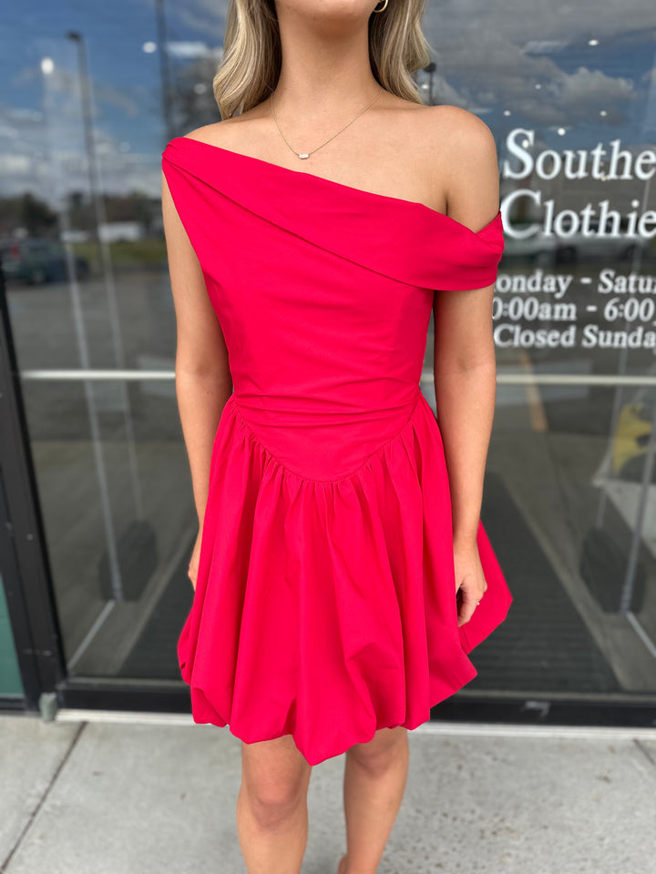 Scarlet Bubble Mini Dress