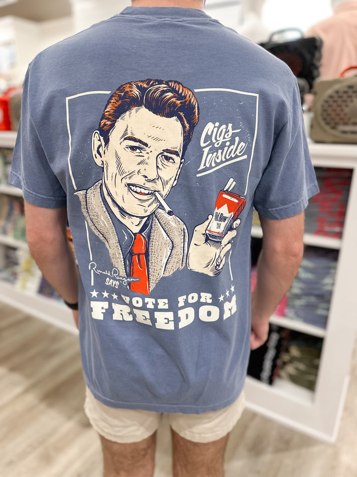 Old Row Cigs Inside 2.0 S/S Pocket T-Shirt - Blue Jean