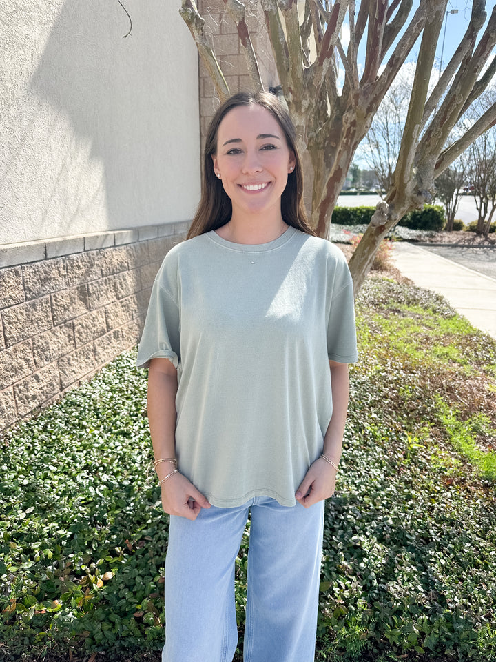Velma Basic Tee - Sage