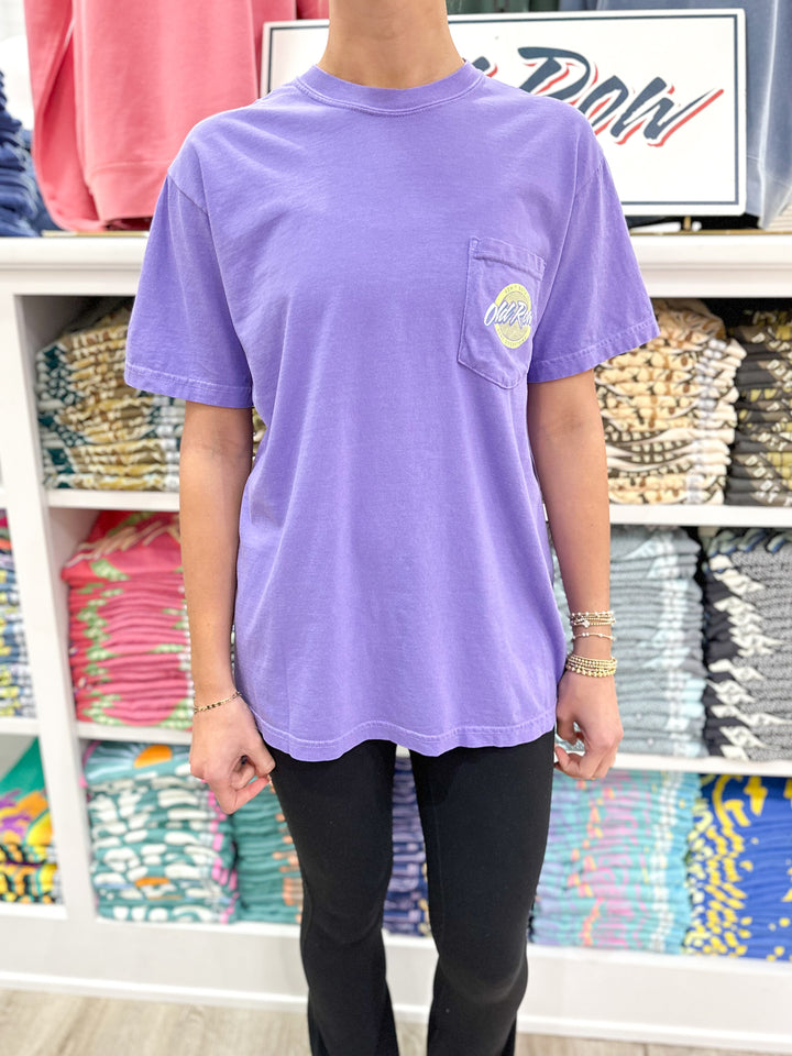 Old Row Circle Logo Pocket S/S T-Shirt - Violet