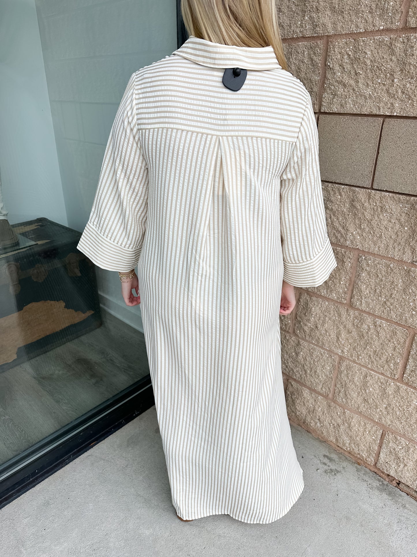 Savannah Stripes Maxi Dress - Sand