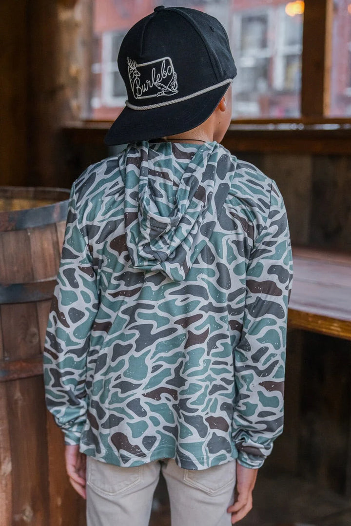 Burlebo Youth Performance Hoodie - Classic Duck Camo