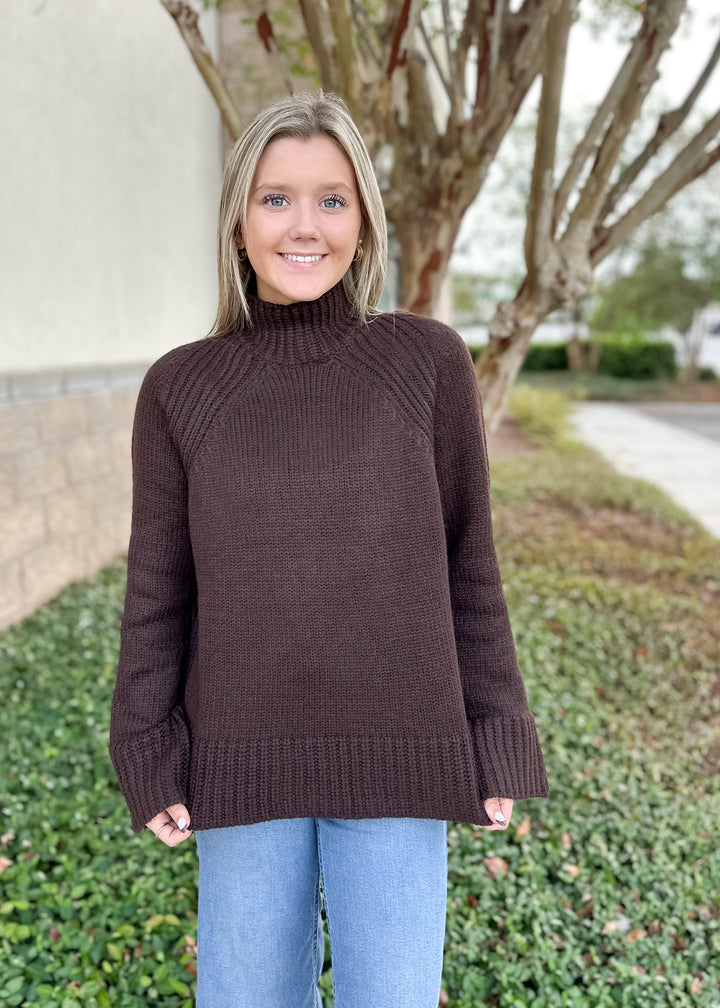 Emerge Funnel Neck Sweater - Chocolate