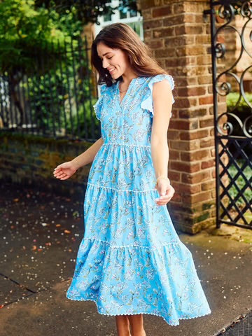 Kari Dress - Pretty Petals Blue