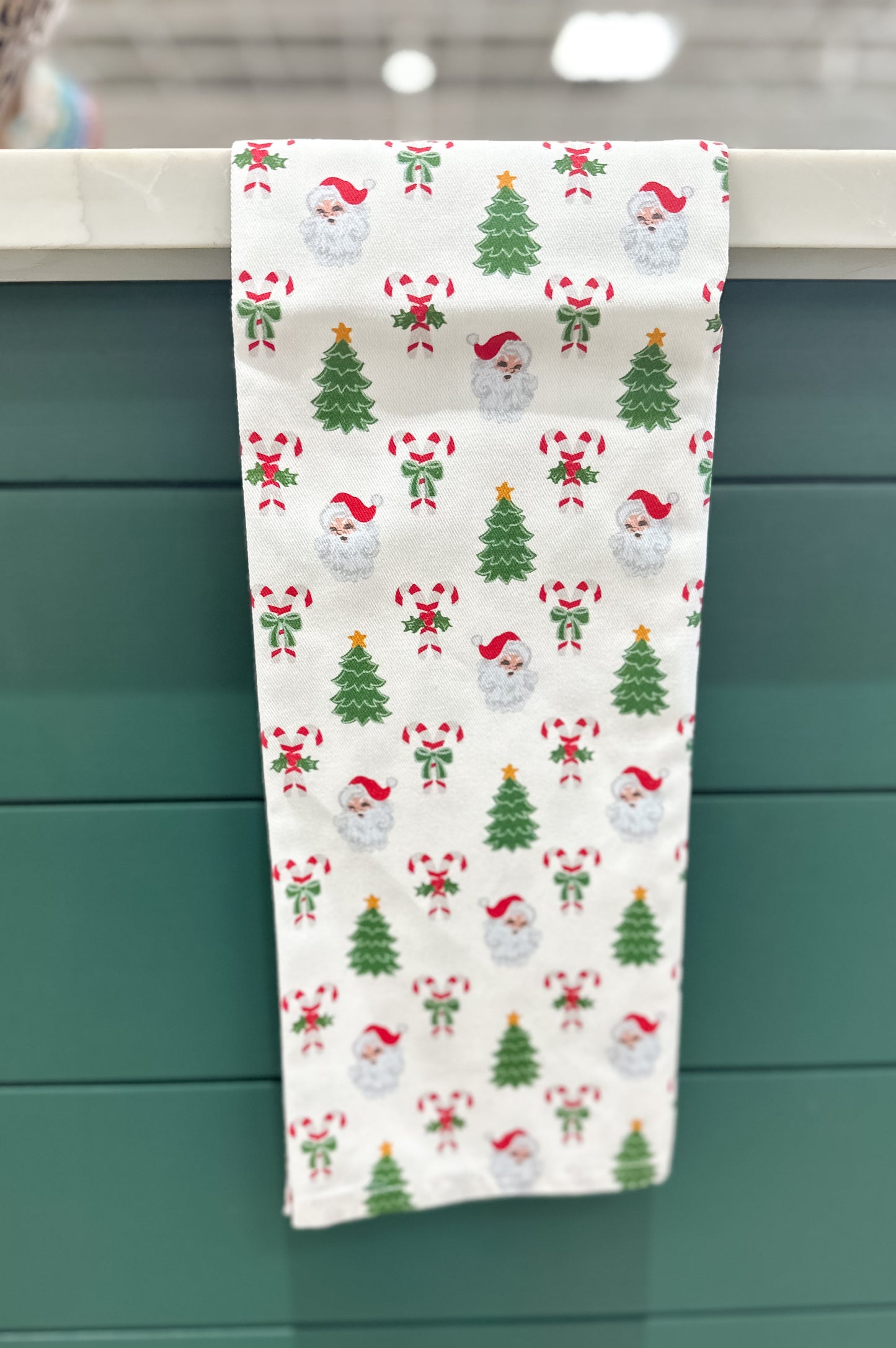 MS Holiday Tea Towel - Peppermint Pine Print