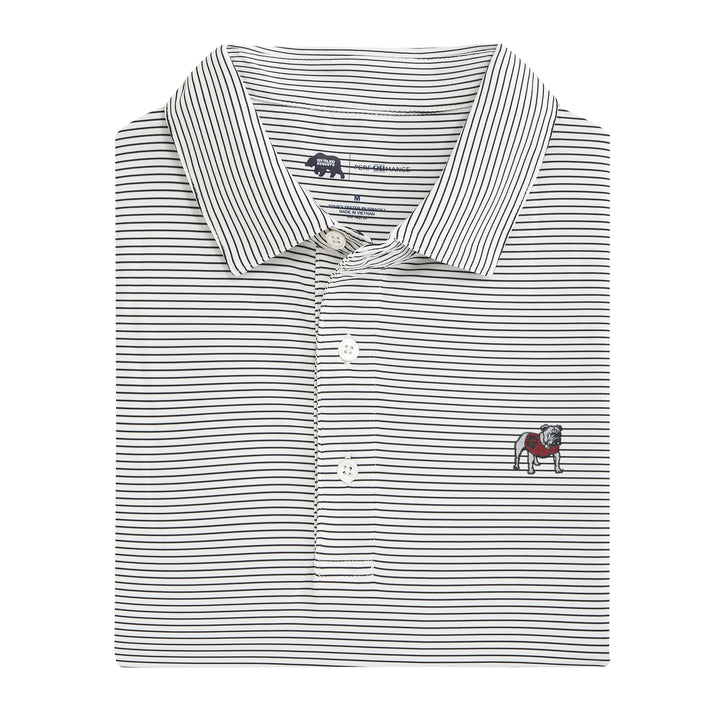 Onward Reserve UGA Birdie Stripe Standing Bulldog Polo - White/Black