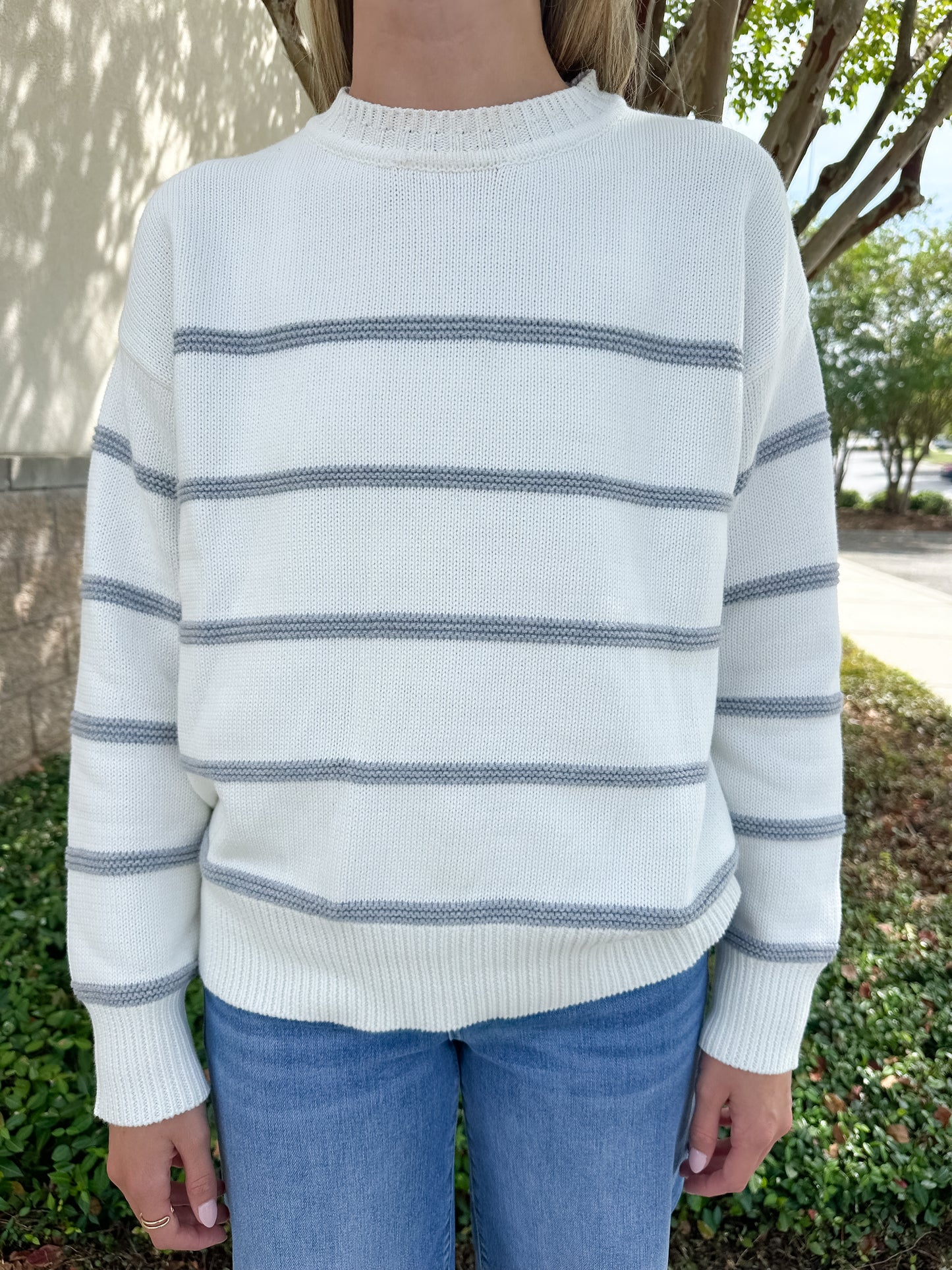 Boyfriend Striped Cotton Sweater