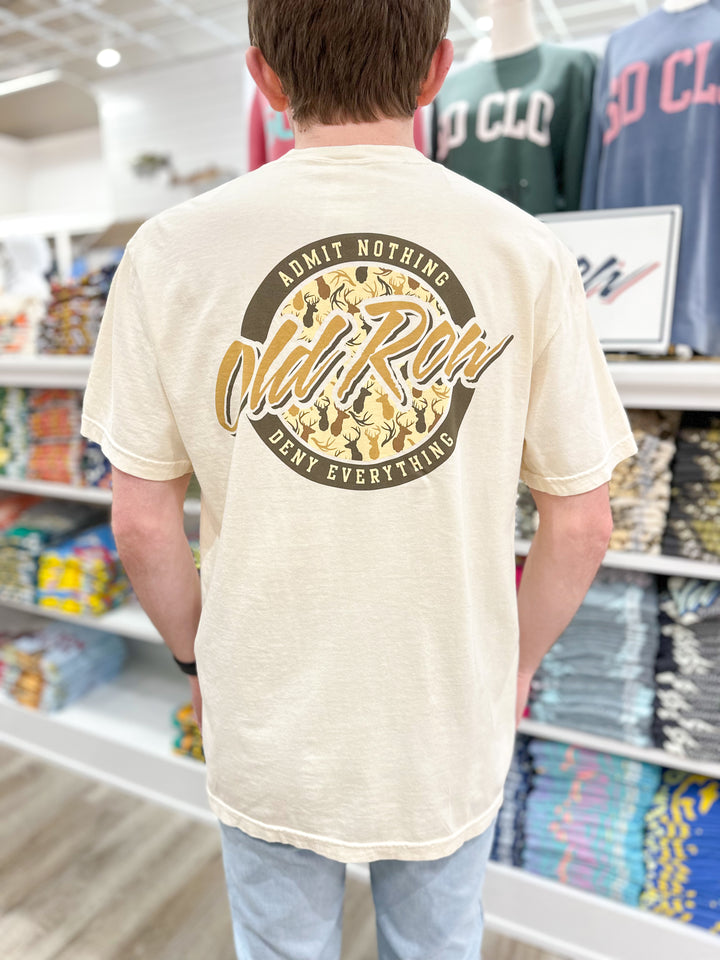 Old Row Deer Camo Circle Logo Pocket S/S T-Shirt - Ivory