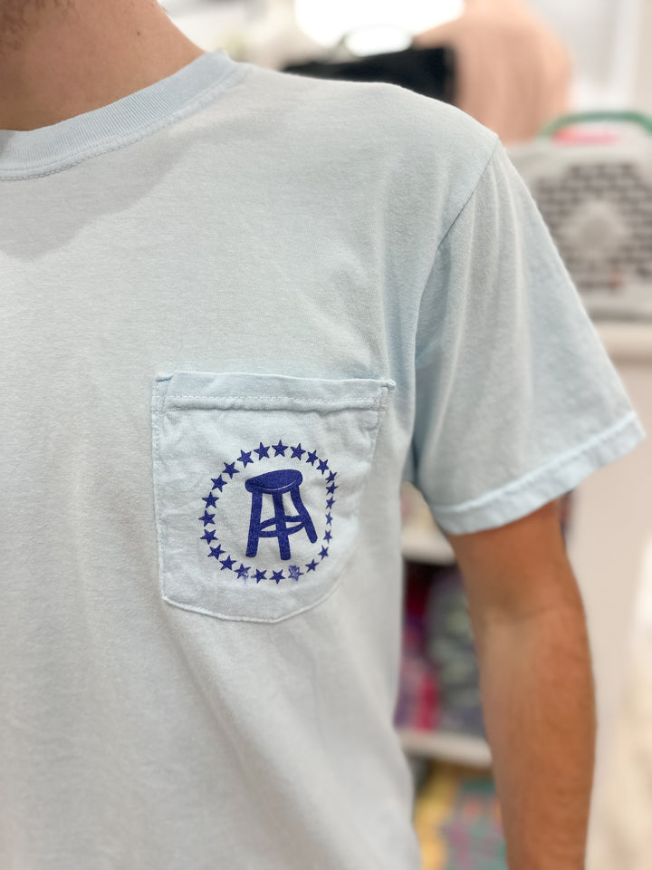 Barstool Outdoors Dog USA S/S Pocket T-Shirt - Chambray